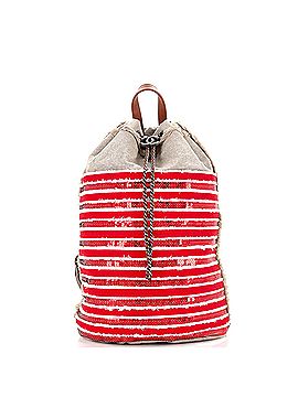 Chanel Cubano Trip Backpack Sequin Embellished Canvas Medium (view 1)