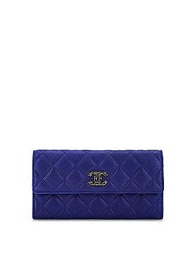 Chanel CC Gusset Flap Wallet Quilted Calfskin Long (view 1)
