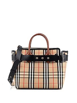 Burberry Triple Stud Belt Tote Vintage Check Canvas Small (view 1)