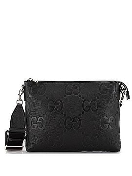 Gucci Zip Messenger Bag Jumbo GG Embossed Leather Medium (view 1)