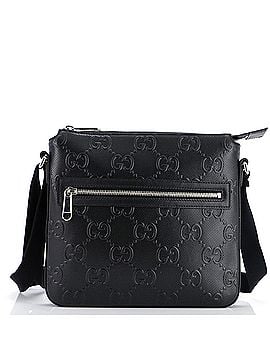Gucci Front Zip Messenger GG Embossed Perforated Leather Small (view 1)