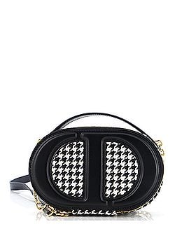 Christian Dior CD Signature Oval Camera Bag Houndstooth Canvas and Leather (view 1)