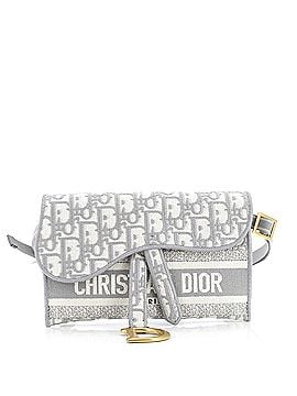 Christian Dior Saddle Slim Belt Pouch Logo Embroidered Oblique Canvas (view 1)