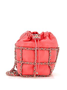 Chanel Chain Frame CC Drawstring Bucket Bag Lambskin Mini (view 1)