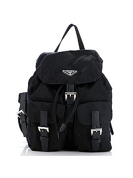 Prada Double Front Pocket Backpack Tessuto Small (view 1)