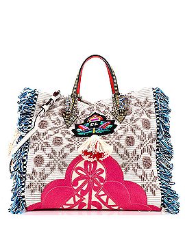 Christian Louboutin Caba Tote Motif Embroidered Jacquard Large (view 1)