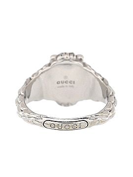 Gucci Lion Head Ring 18K White Gold with Pave Diamonds and Aquamarine (view 2)
