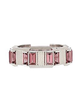 Gucci Link To Love Striped Ring 18K White Gold with Rubellite 7mm (view 1)