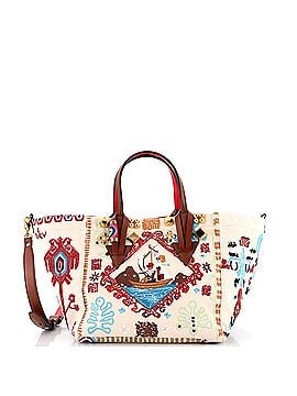 Christian Louboutin Caracaba Tote Embellished Canvas with Leather Small (view 1)