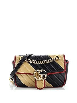 Gucci GG Marmont Flap Bag Diagonal Quilted Leather Mini (view 1)