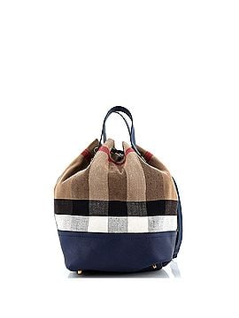 Burberry Heston Bucket Bag House Check Canvas with Leather Medium (view 2)