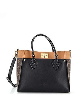 Louis Vuitton On My Side Tote Leather with Monogram Canvas MM (view 1)