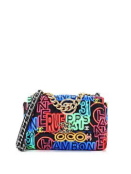 Chanel 19 Flap Bag Quilted Graffiti Print Fabric Large (view 1)