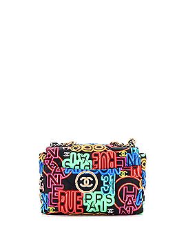 Chanel 19 Flap Bag Quilted Graffiti Print Fabric Large (view 2)