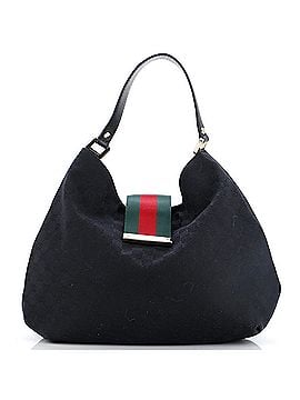 Gucci New Ladies Web Hobo GG Canvas Large (view 1)