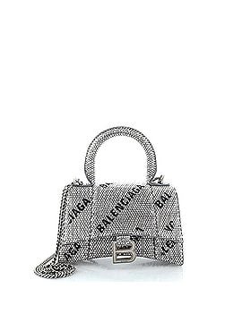 Balenciaga Hourglass Top Handle Bag Suede with Crystals XS (view 1)