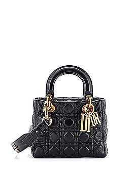 Christian Dior My Lady Dior Bag Cannage Quilted Crinkled Patent (view 1)