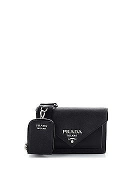 Prada Envelope Flap Bag with Nylon Strap Saffiano with City Calf Mini (view 1)