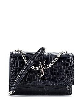 Saint Laurent Sunset Chain Wallet Crocodile Embossed Leather (view 1)