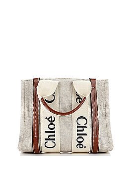 Chloé Woody Tote Canvas with Leather Small (view 1)