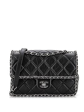 Chanel Running Chain Around Flap Bag Quilted Crumpled Calfskin Medium (view 1)
