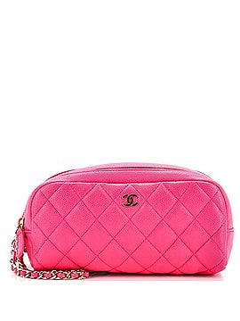 Chanel Double Zip Toiletry Pouch Quilted Caviar (view 1)