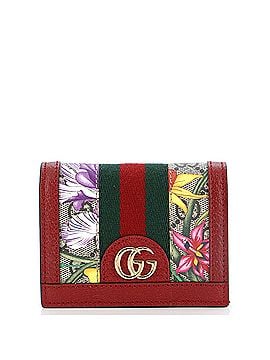 Gucci Ophidia Flap Card Case Flora GG Coated Canvas (view 1)