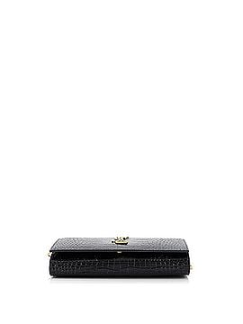 Saint Laurent Classic Monogram Wallet on Chain Crocodile Embossed Leather Small (view 2)