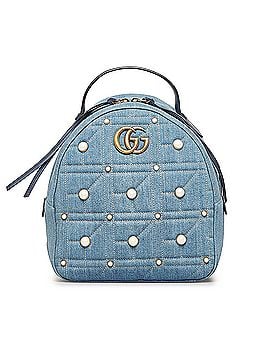 Gucci Small GG Marmont Pearl Denim Backpack (view 1)