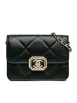 Chanel Quilted Calfskin Strass Clutch With Chain Flap (view 1)
