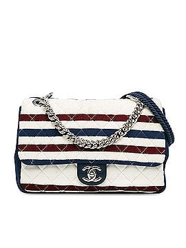 Chanel Jumbo Stripe Jersey Felt and Rope Flap (view 1)