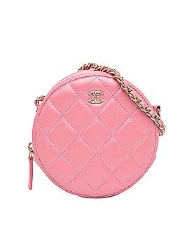 Chanel CC Quilted Lambskin Round Pearl Clutch with Chain (view 1)
