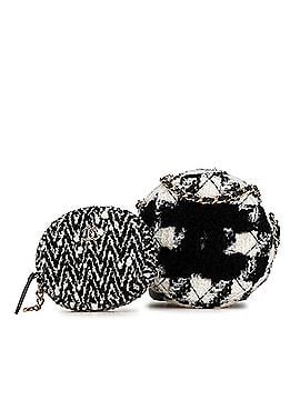 Chanel Shearling Tweed Round Clutch With Chain and Coin Purse (view 1)