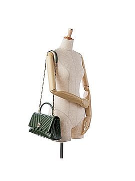 Chanel Medium Aged Calfskin Chevron Coco Handle Bag (view 2)