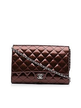 Chanel Quilted Patent Clutch With Chain (view 1)