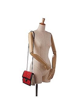 Chanel Mini Square Calfskin Graphic Flap Crossbody Bag (view 2)