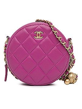 Chanel CC Quilted Lambskin Pearl Crush Round Clutch with Chain (view 1)