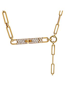 Hermès Kelly Chaine Lariat Necklace 18K Yellow Gold and Pave Diamonds Small (view 1)