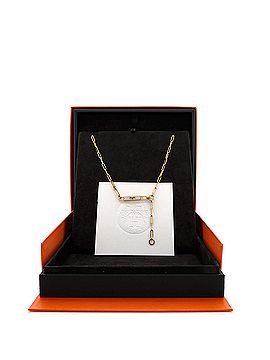 Hermès Kelly Chaine Lariat Necklace 18K Yellow Gold and Pave Diamonds Small (view 2)