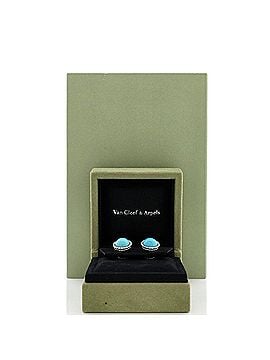Van Cleef & Arpels Perlée Couleurs Stud Earrings 18K White Gold and Turquoise (view 2)