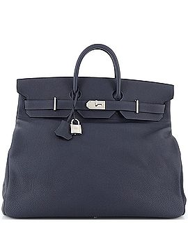 Hermès HAC Birkin Bag Blue Togo with Palladium Hardware 50 (view 1)