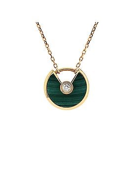 Cartier Amulette de Cartier Pendant Necklace 18K Rose Gold with Malachite and Diamond XS (view 1)