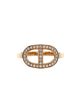 Hermès Chaine d'Ancre Contour Ring 18K Rose Gold and Diamonds Medium (view 1)