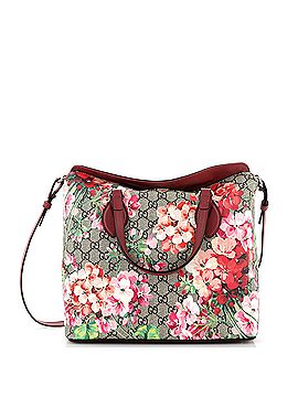 Gucci Signature Fold Over Tote Blooms Print GG Coated Canvas Medium (view 1)