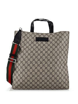 Gucci Convertible Soft Open Tote GG Coated Canvas Tall (view 1)