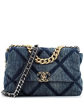 Chanel 19 Flap Bag Quilted Denim Large (view 1)