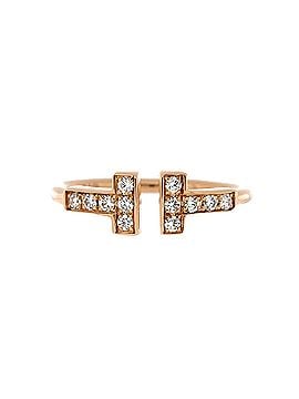 Tiffany & Co. T Wire Ring 18K Rose Gold with Diamonds (view 1)