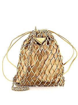 Prada Fishnet Chain Crossbody Bag Woven Leather and Satin (view 1)