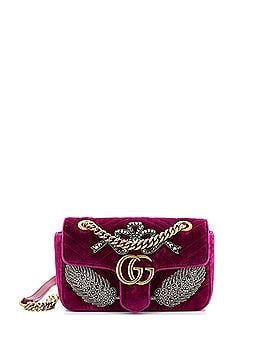 Gucci GG Marmont Flap Bag Embellished Matelasse Velvet Mini (view 1)