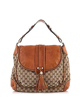 Gucci Marrakech Flap Hobo GG Canvas with Leather Medium (view 1)